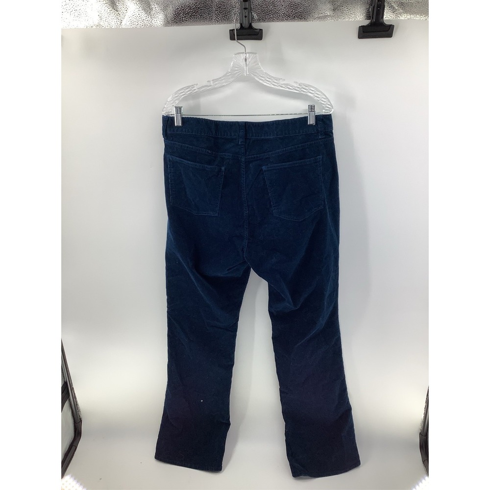 Talbots Curvy Straight Leg Corduroy Pants Teal Blue 16L Tall Womens Cord Pockets